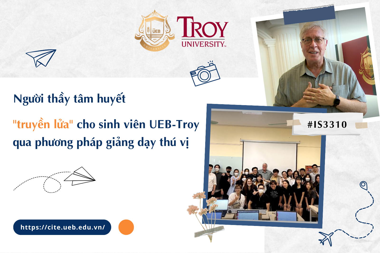 Người thầy “truyền lửa” cho bao thế hệ sinh viên liên kết quốc tế UEB-Troy